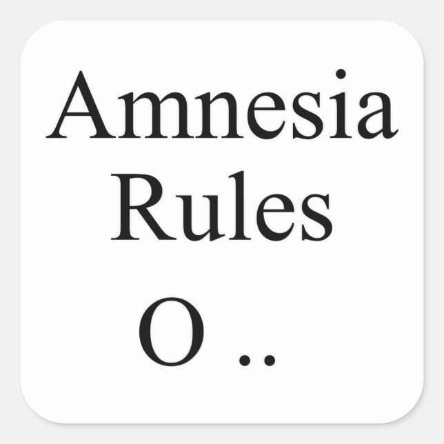 Amnesie Quadratischer Aufkleber (Vorderseite)