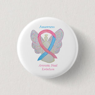 Amniotisches Fluid Embolism Awareness Angel Ribbon Button
