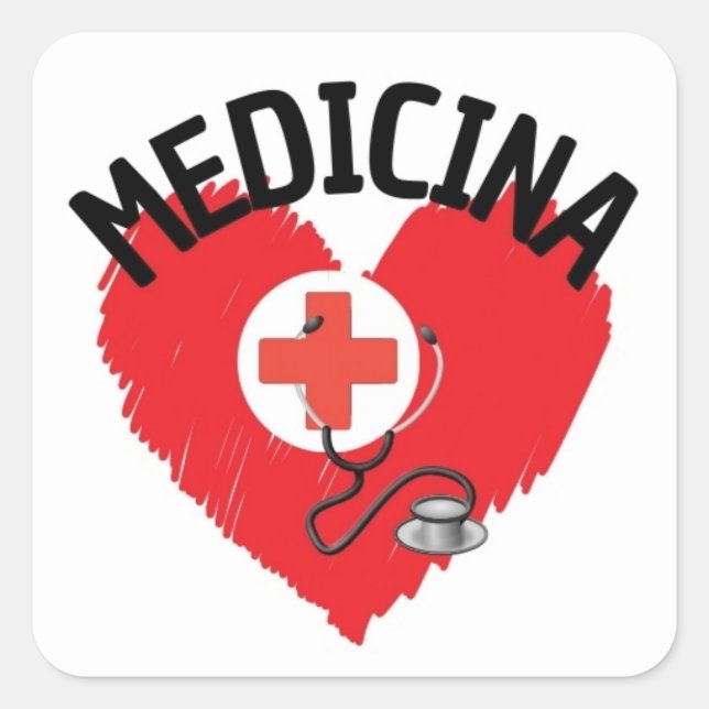 Amo Medicina Quadratischer Aufkleber (Vorderseite)