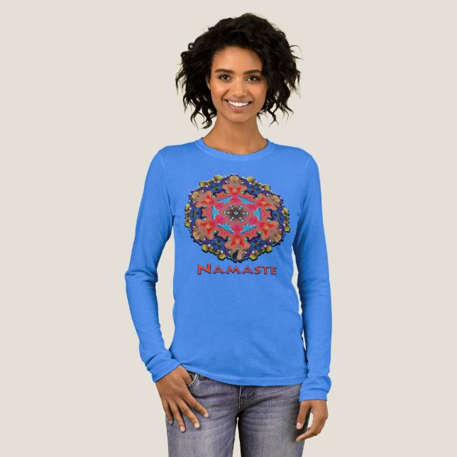 Amonium Namaste Kaleidoskop Tri-Blend Shirt (Volle Vorderseite)