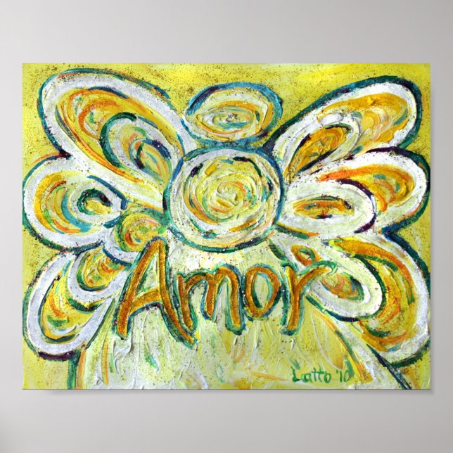 Amor Angel Inspiration Word Art Imprimer Poster (Devant)