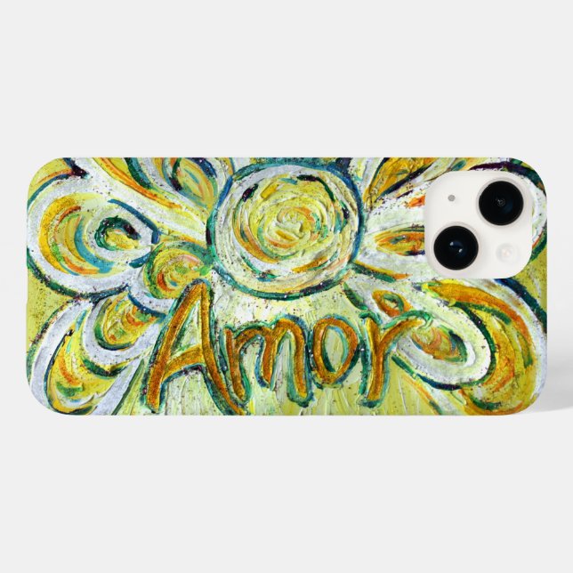 Amor Angel Word Art Custom iPhone Case (Rückseite (Horizontal))