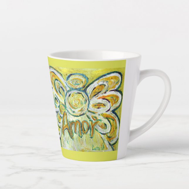 Amor Angel Word Art Custom Latte Mug Cup (Droite)
