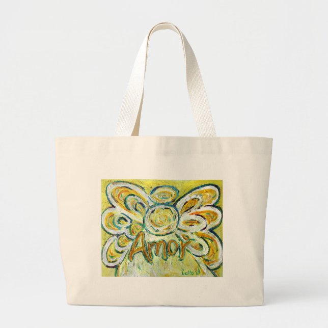 Amor Angel Word Art Tour Bag Jumbo Stoffbeutel (Vorne)