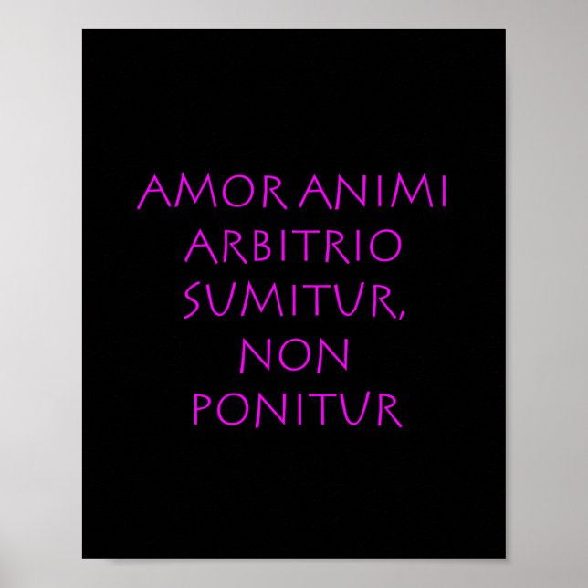 Amor animi arbitrio sumitur non ponitur poster (Vorne)
