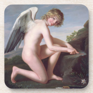 Amor, der seine Pfeile, 1798 (Öl, schärft auf Getränkeuntersetzer