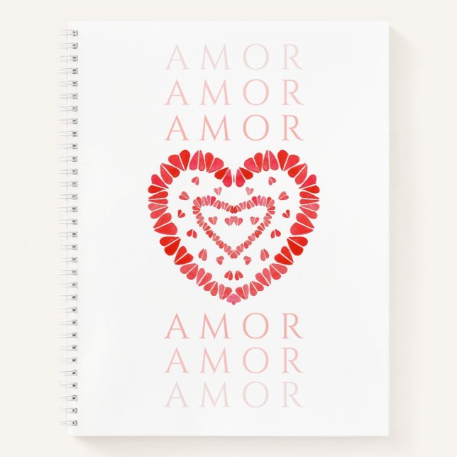 AMOR-ESPAGNOL AMOUR 8.5x11 Carnet Spiral (Devant)