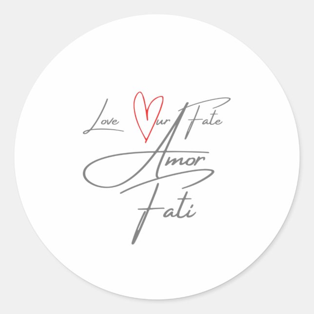 Amor Fati - Liebe unser Schicksal Runder Aufkleber (Vorderseite)