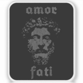 Amor Fati - Marcus Aurelius (Vintag grau) Aufkleber