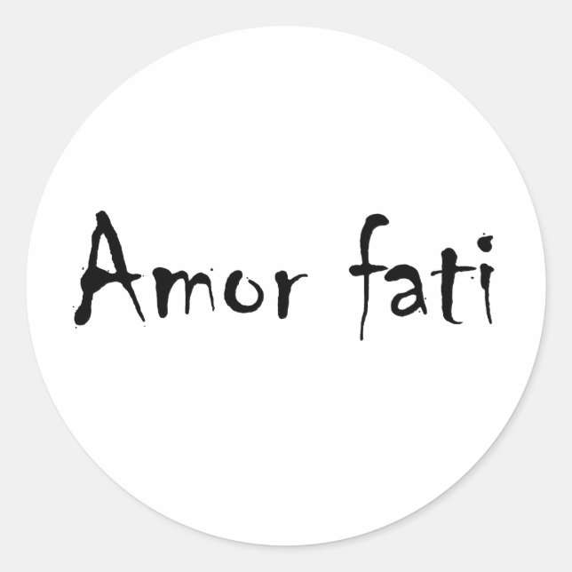 Amor fati runder aufkleber (Vorderseite)