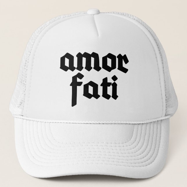 Amor Fati (schwarz) Truckerkappe (Vorderseite)