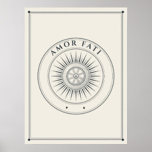 Amor Fati Siegel Gravierte Linien-Emblem Poster