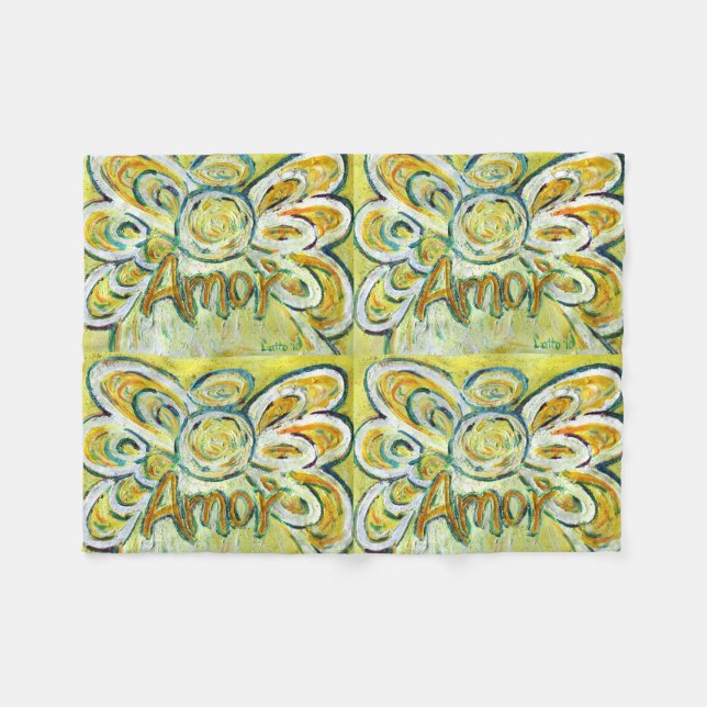 Amor Guardian Angel Art Custom Fleece Blanket (Vorderseite (Horizontal))