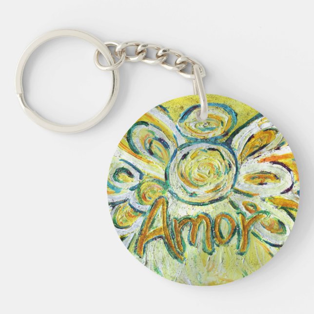 Amor Guardian Angel Word Custom Schlüsselanhänger (Vorderseite)