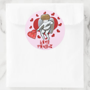 Amor-Liebe-Zeichen Runder Aufkleber
