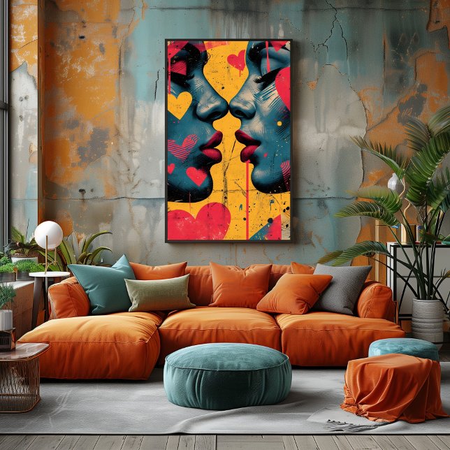 Amor Pop Art: Rostros Enamorados Fotodruck (Von Creator hochgeladen)