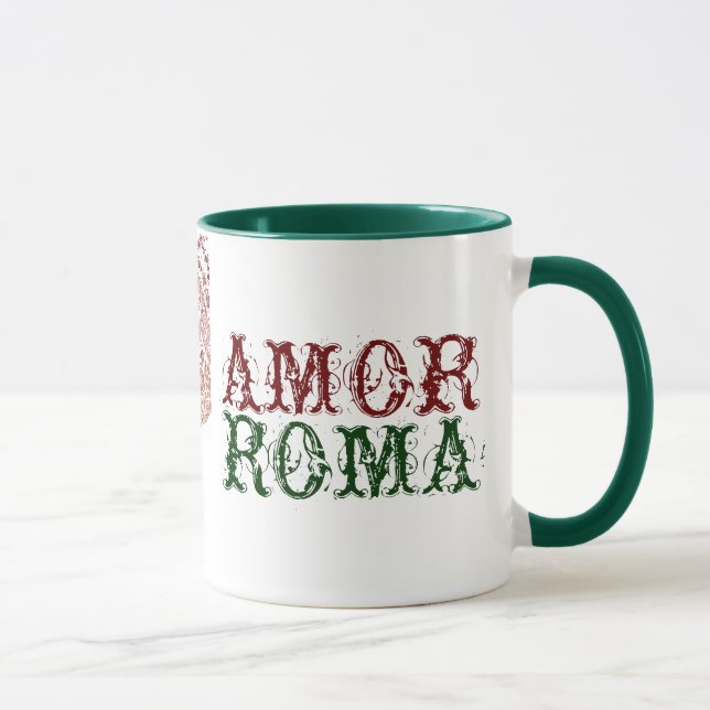 Amor Rom mit grüner Spitze Tasse (Rechts)