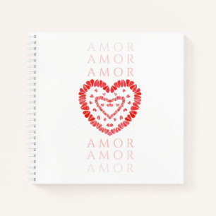 AMOR-SPANISH-LIEBE 8.5x8.5 SpiralNotebook Notizbuch