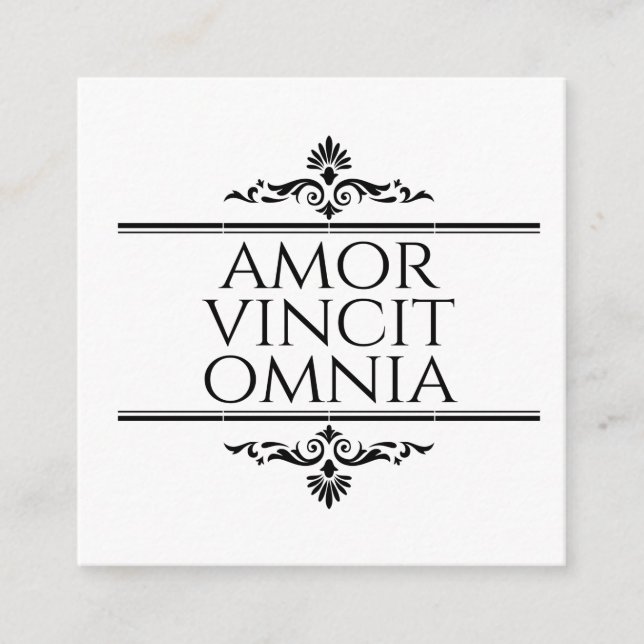 Amor Vincit Omnia Liebe erobert alle lateinischen  Begleitkarte (Vorderseite)