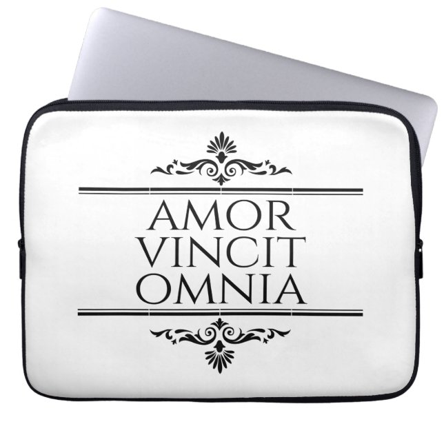 Amor Vincit Omnia Liebe erobert alle lateinischen  Laptopschutzhülle (Vorderseite)