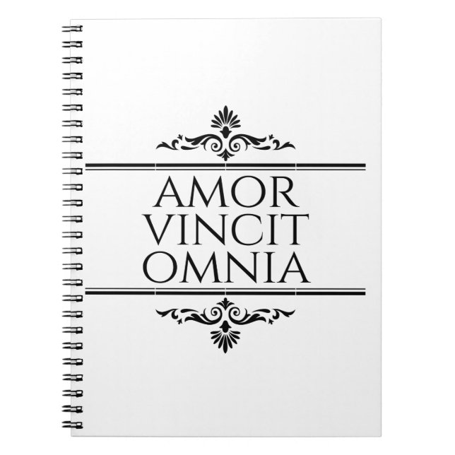 Amor Vincit Omnia Liebe erobert alle lateinischen  Notizblock (Vorderseite)