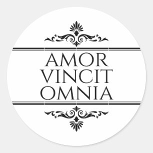 Amor Vincit Omnia - Liebe erobert alle Runder Aufkleber