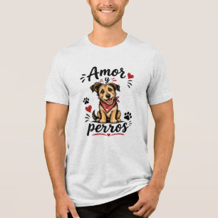 Amor y Perros Lustiges Hunde-Liebhaber-Design Tri-Blend Shirt
