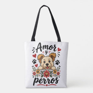 Amor y Perros Lustiges Hundebesitzer-Design Tasche