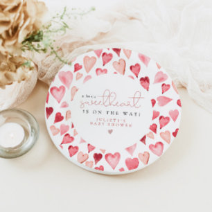 AMORE Kleine Sweetheart Valentine Day Baby Dusche Pappteller