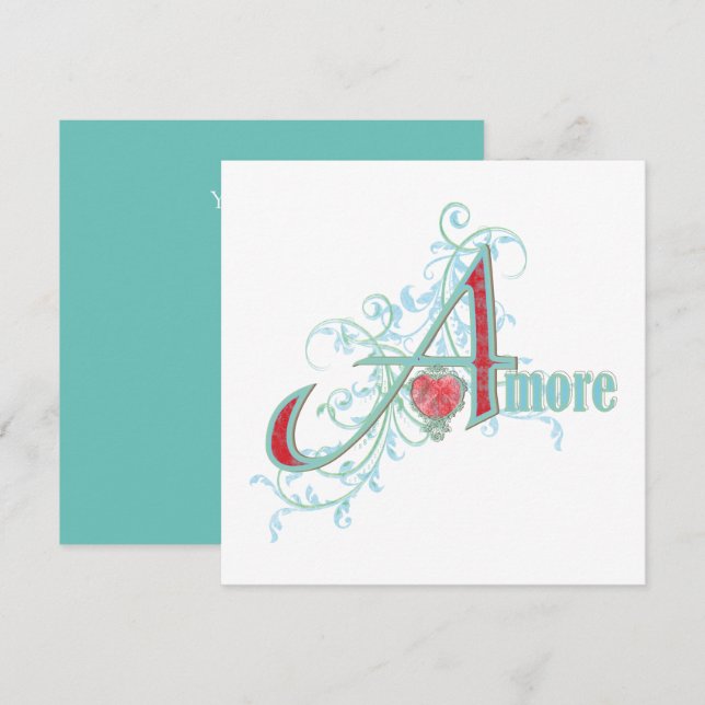 AMORE - Liebe - Grußkarte Karte (Vorne/Hinten)