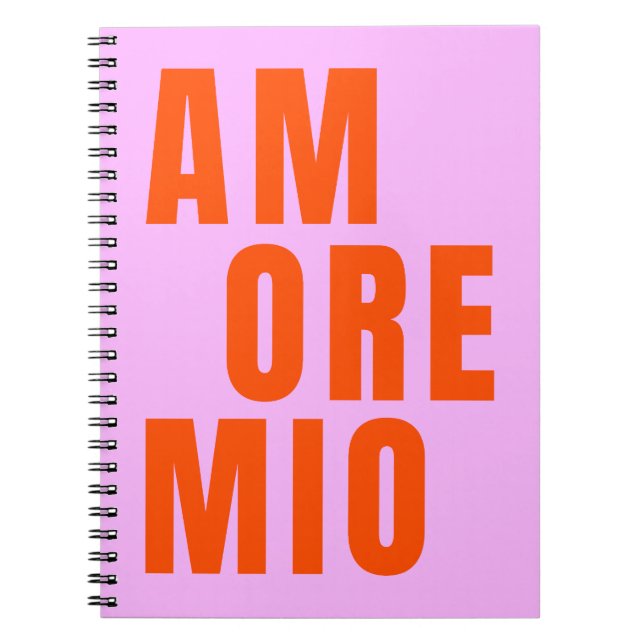 Amore Mio Verspielter Text Notizblock (Vorderseite)