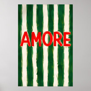 Amore-Typografie-Poster, Italienisches Zitat-Wandk Poster