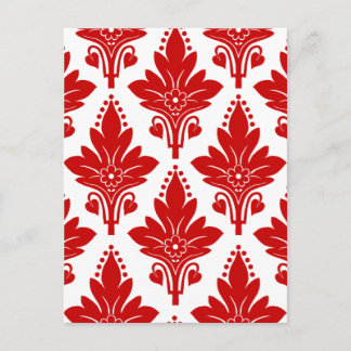 AMOROSO DAMASK: ROT UND WEISS POSTKARTE