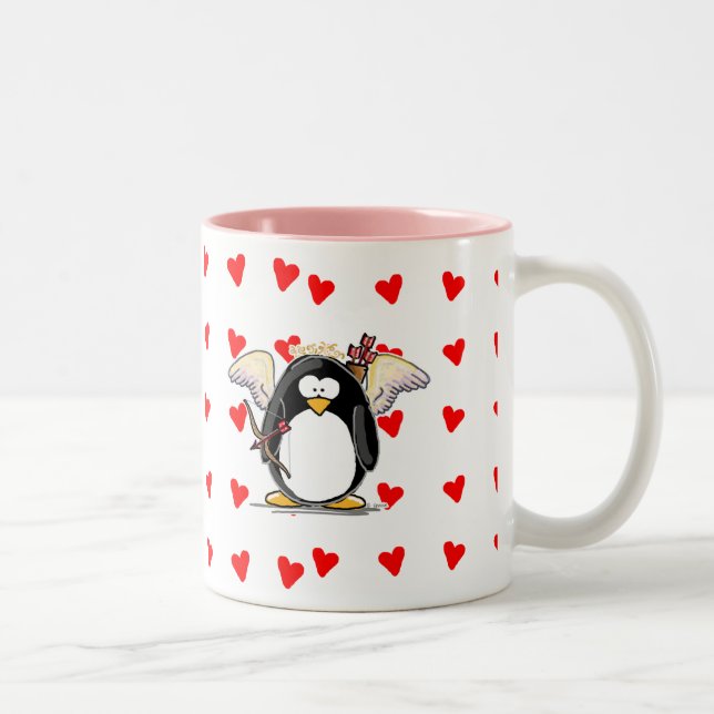 Amorpenguin-Tasse Zweifarbige Tasse (Rechts)