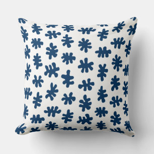 Amorphic Shapes 120322 - Indigo Blue on White Kissen