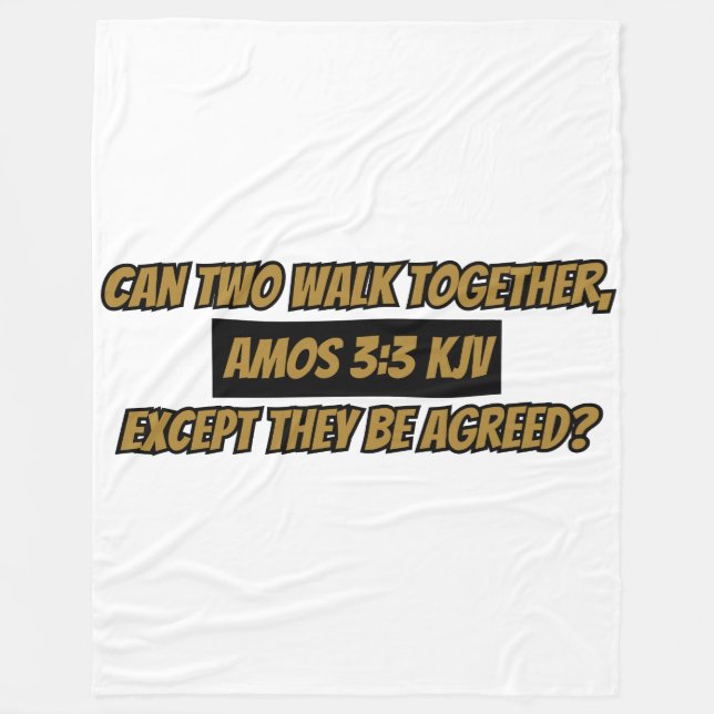 Amos 3:3 KJV Bible Verse Scripting Fleecedecke (Vorderseite)