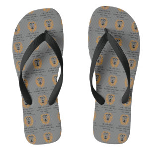 Amos 3:8 KJV Bible Scripture Verse Gray All-Over Flip Flops