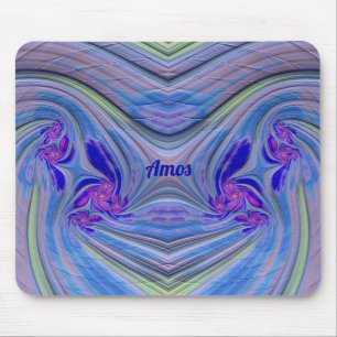 AMOS ~ Zany, Lila, blau, grün und rosa Mouse Pad Mousepad