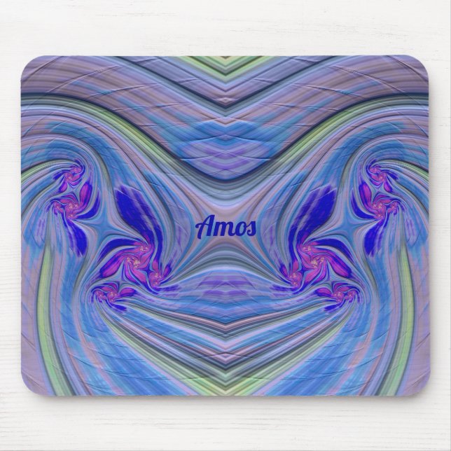 AMOS ~ Zany, Lila, blau, grün und rosa Mouse Pad Mousepad (Vorne)