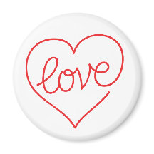 AMOUR (03) Standard, Aimant rond De 2¼ Pouce