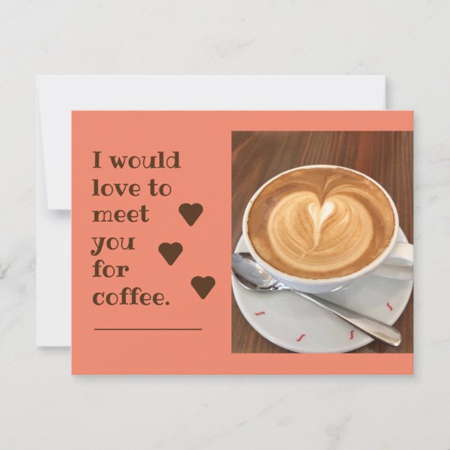 Amour à rencontrer pour la carte de voeux café (Devant)