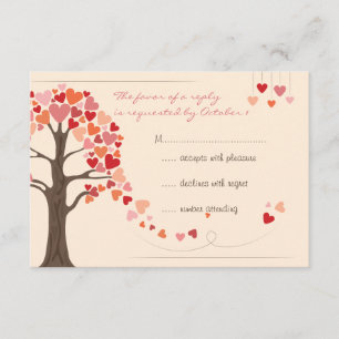 Amour Arbre Coeurs Mariage RSVP