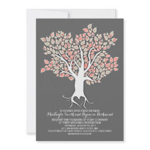 Amour arbre élégant mariage moderne invitations