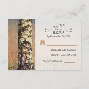 amour arbre mariage campagnard rustique cartes RSV