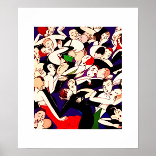 Amour. Art Déco Saint-Valentin Imprimer cadeau