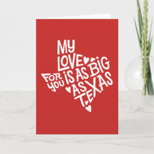 Amour aussi grand que la carte de voeux du Texas