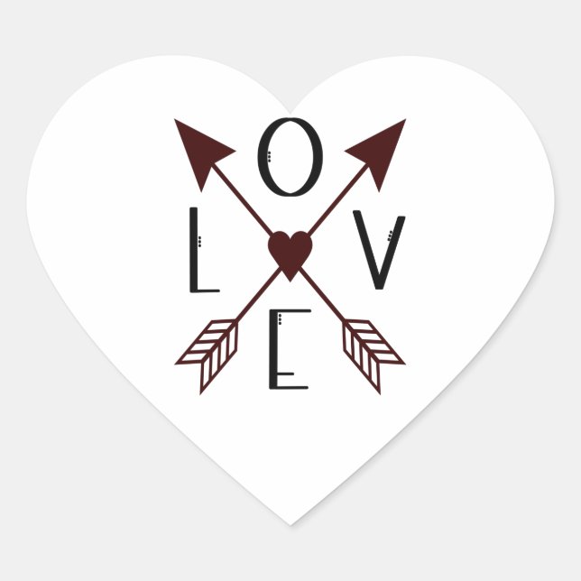 Amour avec flèches Sticker de coeur (Devant)