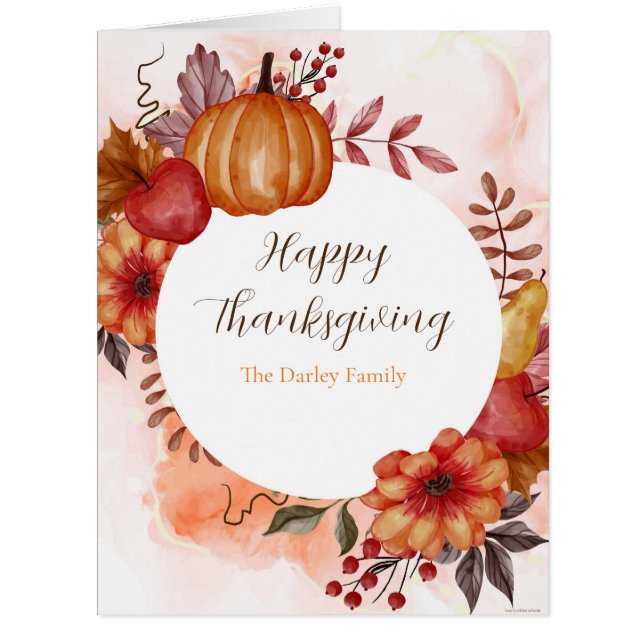 Amour Bon thanksgiving d'automne Salutations Vacan (Devant)