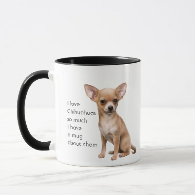 Amour Chihuahuas tellement de citations Dire Mug (Gauche)