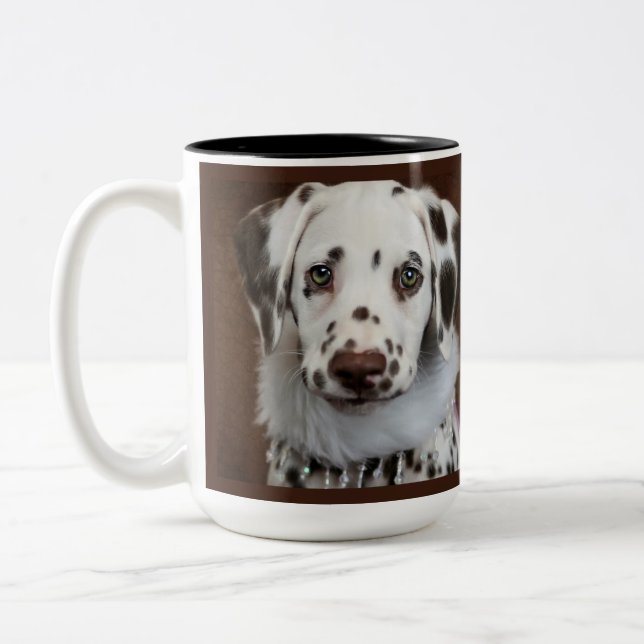 Amour chiot dalmate Mug (Gauche)